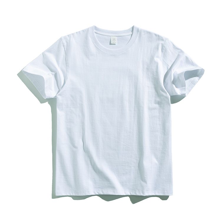 270g Cotton T Shirt Men Short Sleeve Crewneck White XL (suitable for 70.00