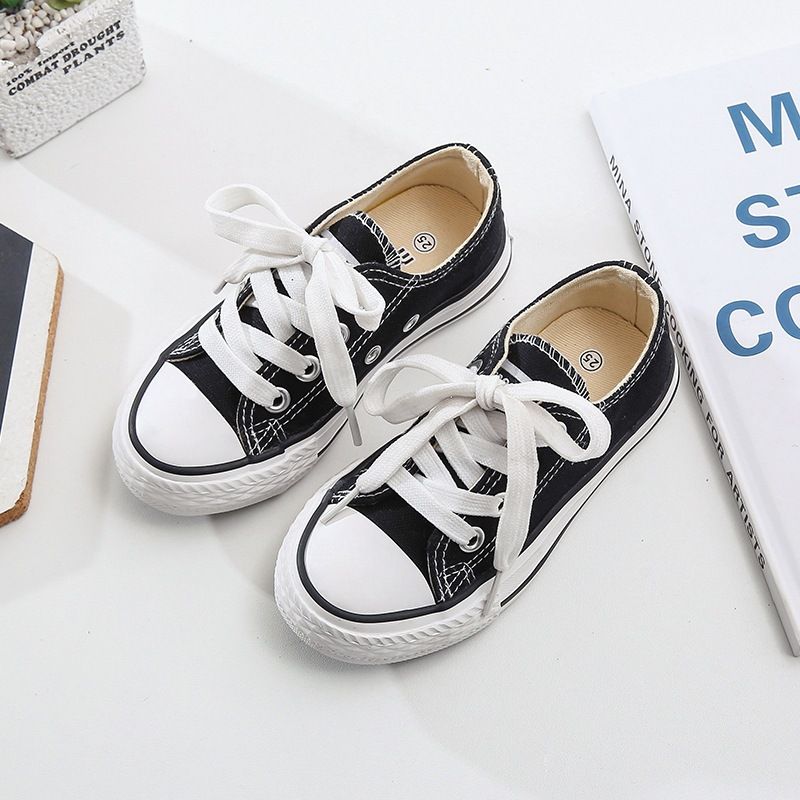 OPOEE Kids Canvas Shoes Low Top Lace Up Light Blue 30 view 4
