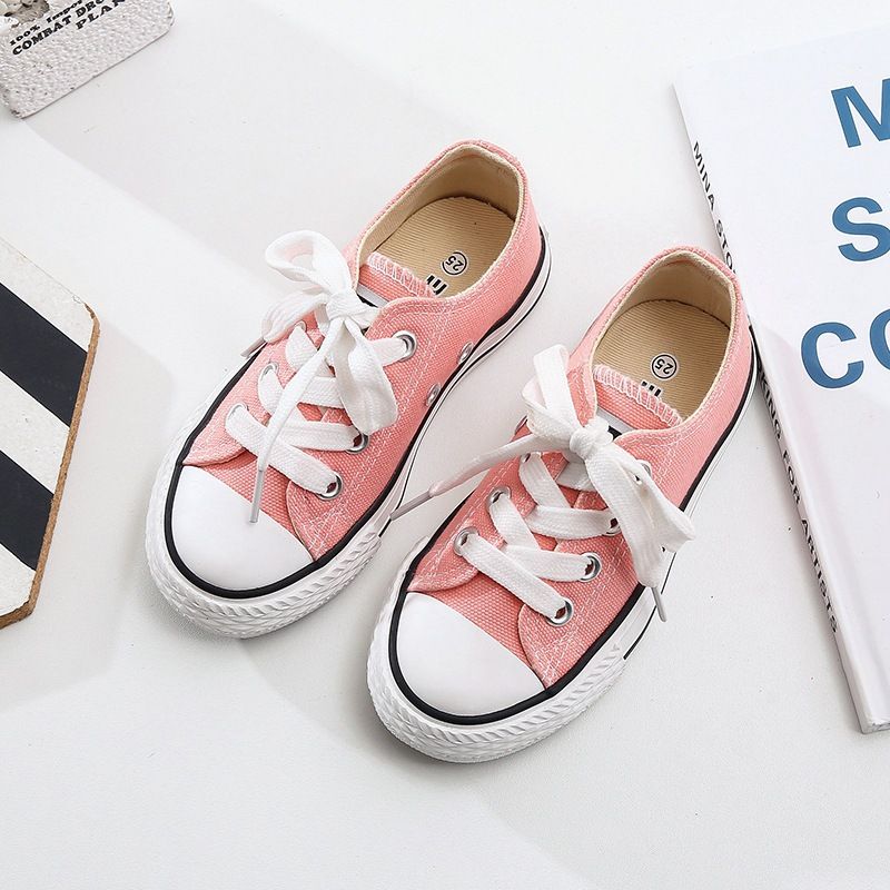 OPOEE Kids Canvas Shoes Low Top Lace Up Tender powder 25 — image 1