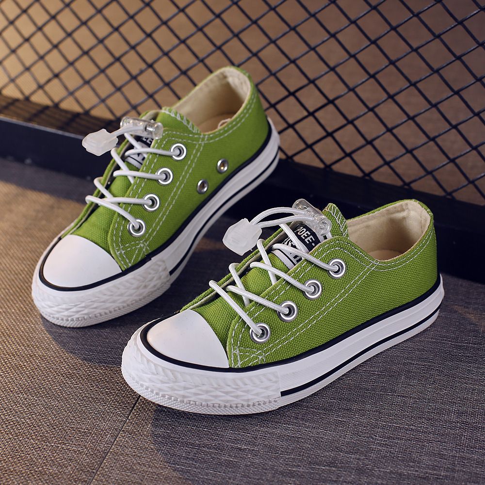OPOEE Kids Canvas Shoes Low Top Lace Up Grass Green 21 view 5