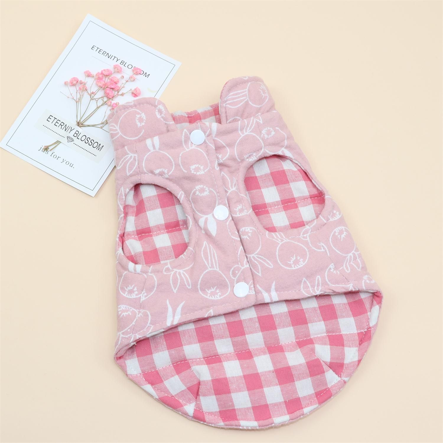 Dog Vest Qipet Reversible Winter Cotton Padded Medium Double-sided vest pink XS