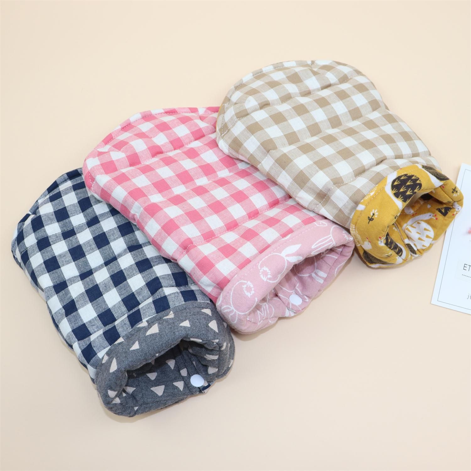 Dog Vest Qipet Reversible Winter Cotton Padded Medium Double-sided vest blue gray view 2