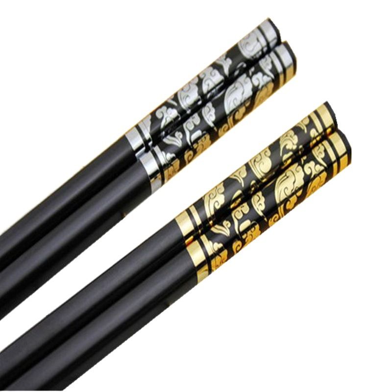 Chuangjian Alloy Dragon Pattern Chopsticks Custom Logo H028 black chrome view 2