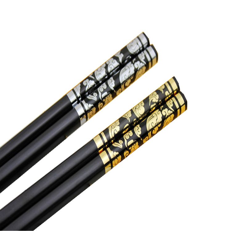 Chuangjian Alloy Dragon Pattern Chopsticks Custom Logo H028 black chrome view 6