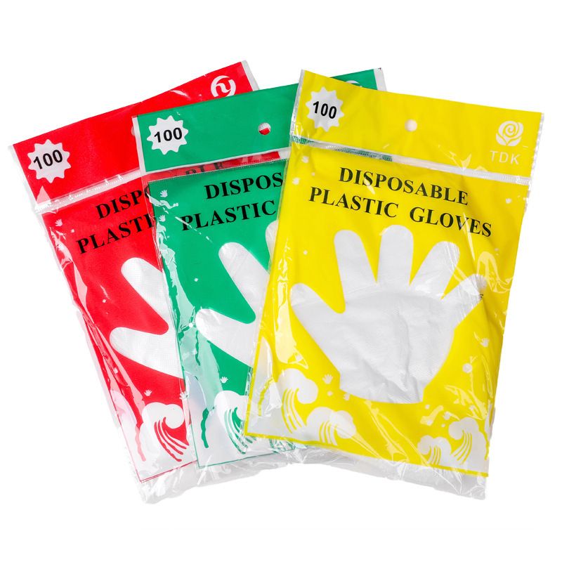 Disposable PE Gloves Food Grade 50 Count M Color bags -100 view 6