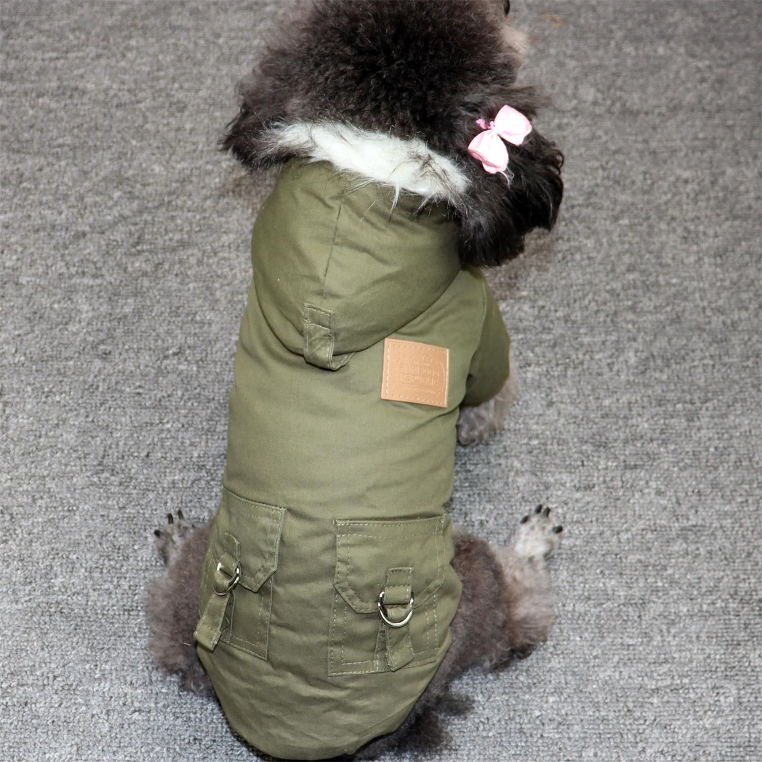 Odd Pet Thickened Cotton Dog Clothes Small Breed Winter Mountaineering Suit khaki view 5