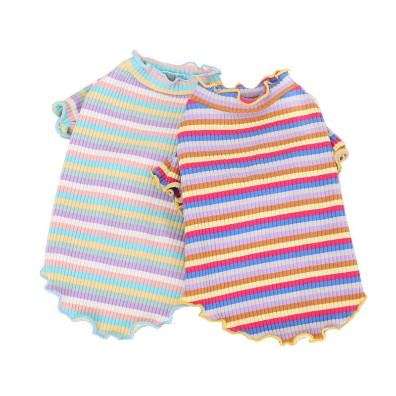 Cotton Knitted Pet Pullover Two Legs Clothes for Dogs Rainbow Strip XL view 6