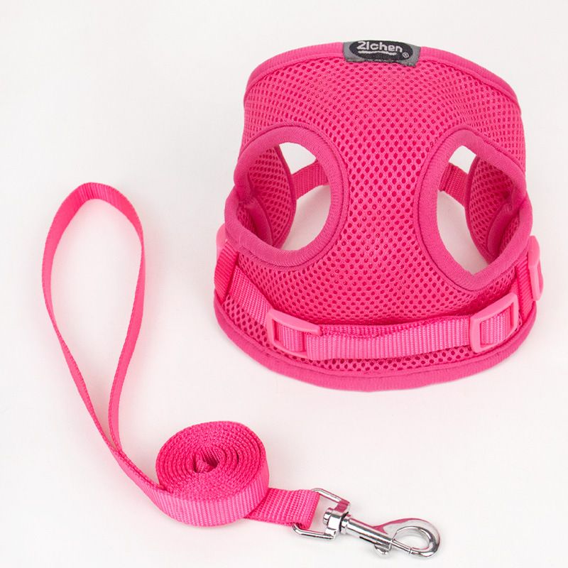 Zichen Mesh Dog Vest Harness Small Medium Rose Red 1.5 bust 37cm * 50cm