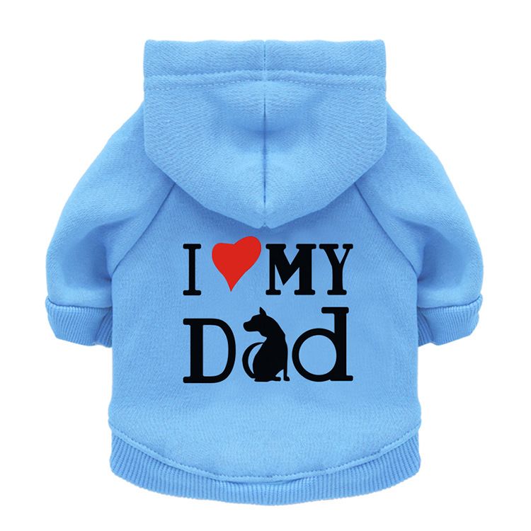 DROOLING DOG Pet Sweatshirt Polyester Hooded Casual Light Blue XL