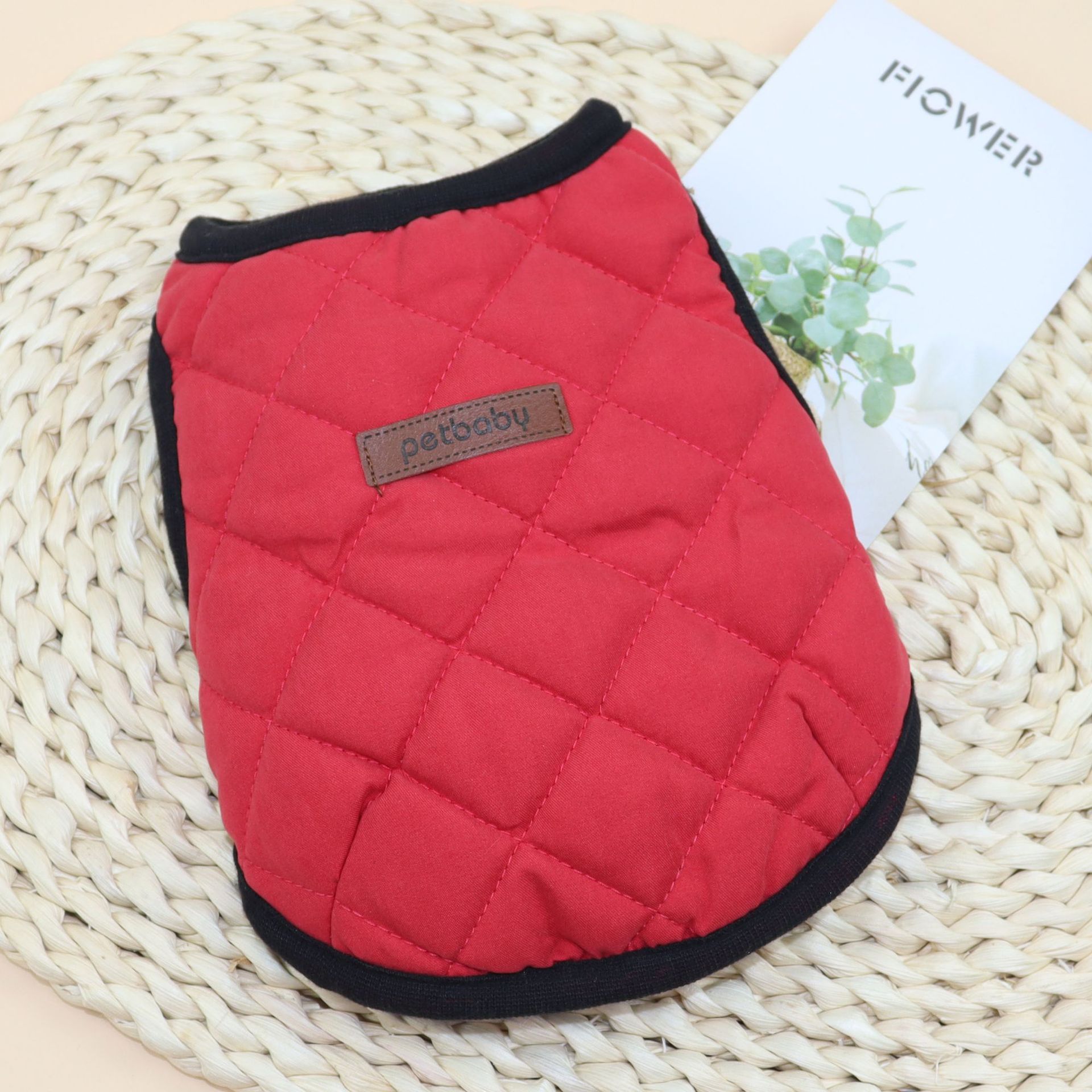 Odd Pet Dog Vest Thickened Cotton Small Breed Diamond vest wine red XS view 4