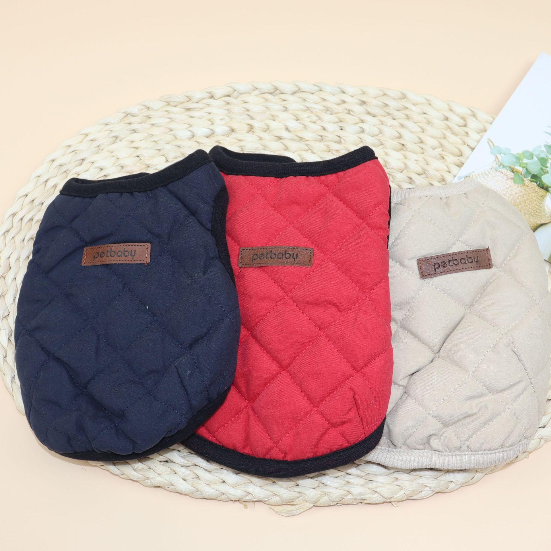 Odd Pet Dog Vest Thickened Cotton Small Breed Diamond vest navy blue XS view 2