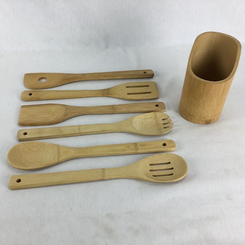 Bamboo Utensil Set Xiao Zhuyang 5 Piece Kitchen Tools Oval Spoon 30*6*2.5