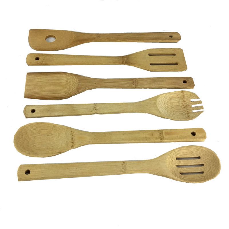 Bamboo Utensil Set Xiao Zhuyang 5 Piece Kitchen Tools Oval Spoon 30*6*2.5 view 4