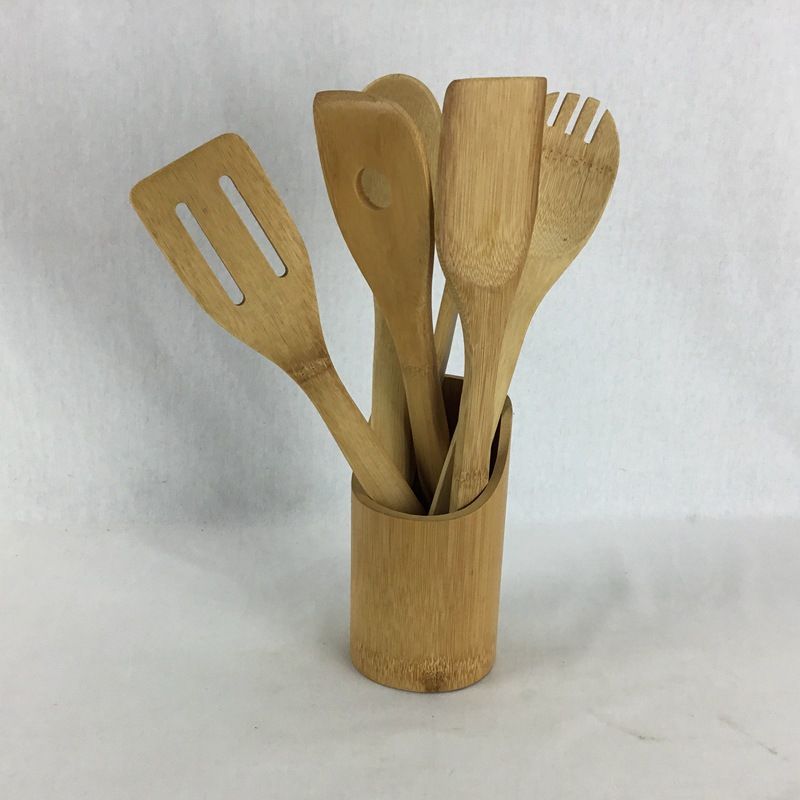 Bamboo Utensil Set Xiao Zhuyang 5 Piece Kitchen Tools Flat colander 30*6*2.5 view 2
