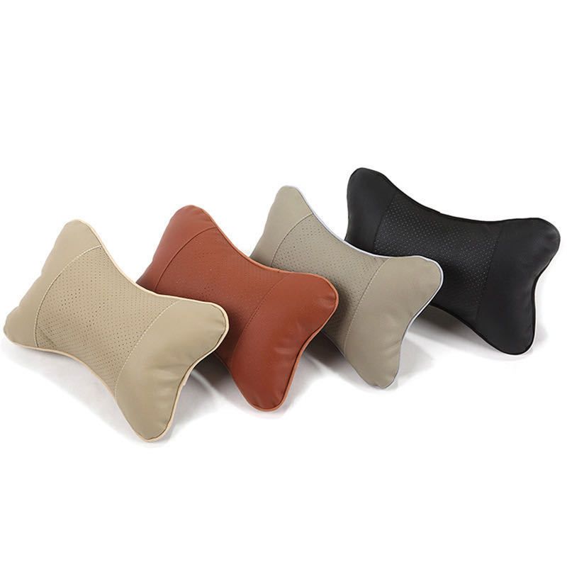 Bone Shape PU Car Neck Pillow Universal Gray view 3