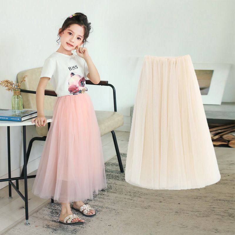 Girls Skirt Bei Congmei Polyester Mesh Solid Grey 150cm view 2