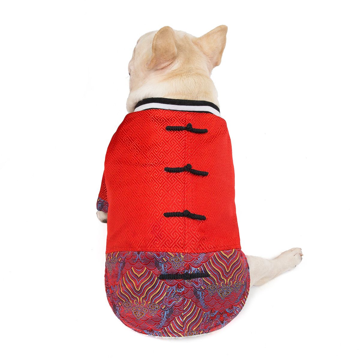 Bulldog Cotton Jacket Dogbaby Winter Pet Clothing Red L