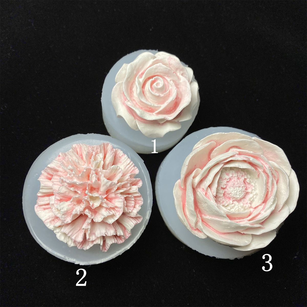 Silicone Flower Mold DIY Epoxy Plaster Candle Soap Model 3-transparent 15-771