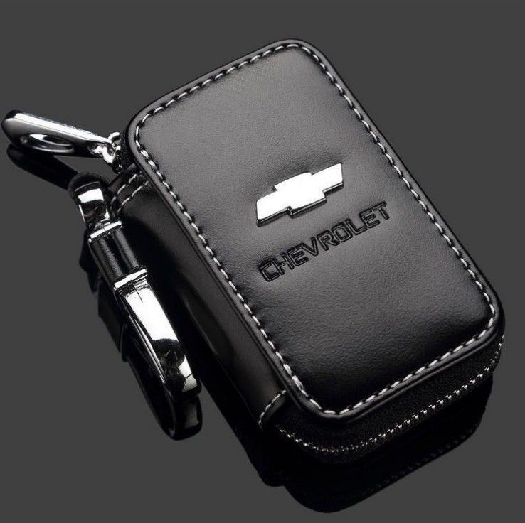 Dazzling Leather Car Key Bag for Audi Kia Chery Fiat Byd Brown square key bag view 2