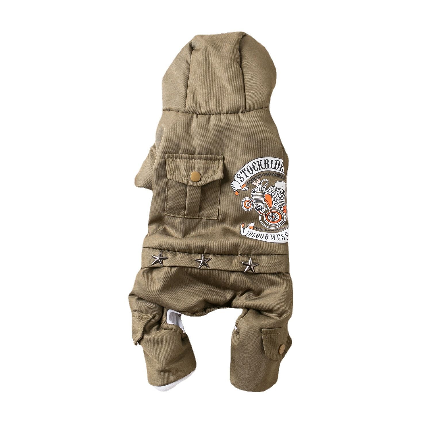 Qi Pet Dog Clothes Thickened Four Legged Warm Locomotive hand khakis XL view 6