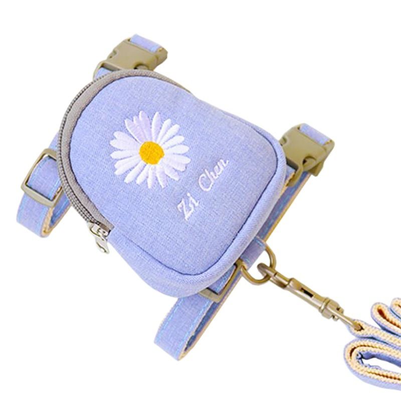 Zichen Dog Harness Polyester Embroidered Chrysanthemum Pink 1.0(S size) view 2