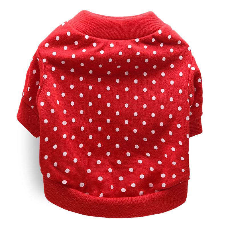 DROOLING DOG Pet Dog Cat Clothes Cotton T Shirt Red (dot) M Size: M