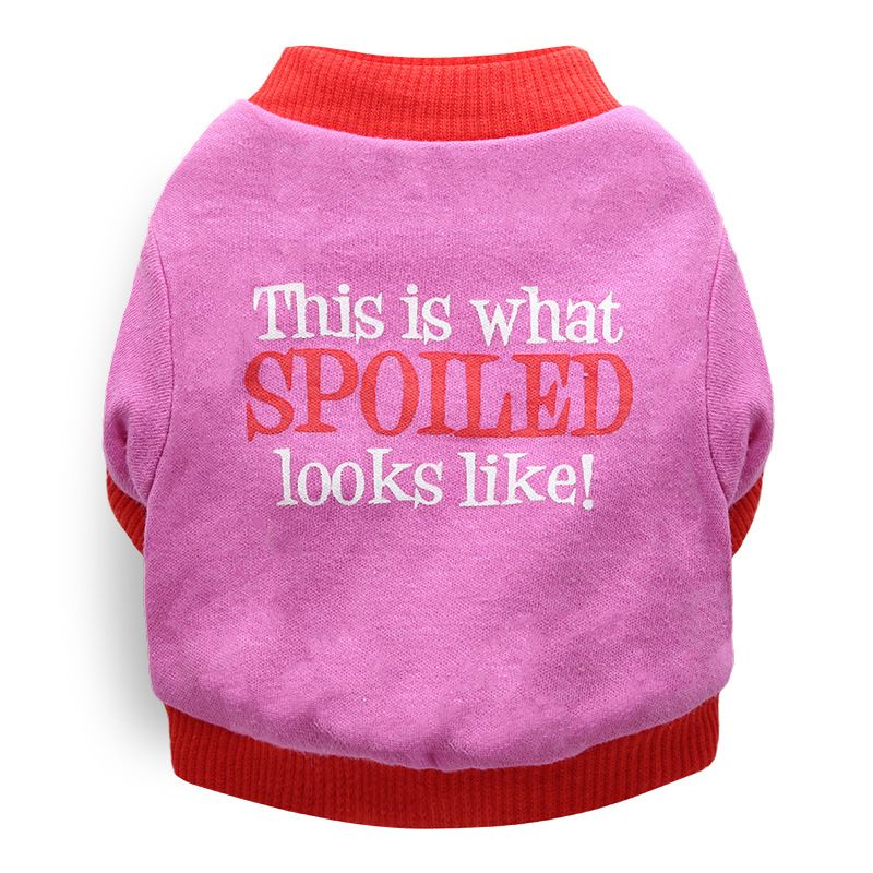 DROOLING DOG Pet Dog Cat Clothes Cotton T Shirt Rose (spoiled shoes) Size: L