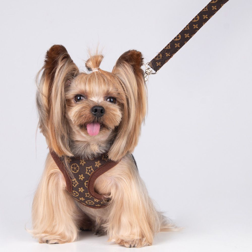 Happy Dog Harness Vest Adjustable Leash Set Polyester Pink GD XS:0.06kg view 5