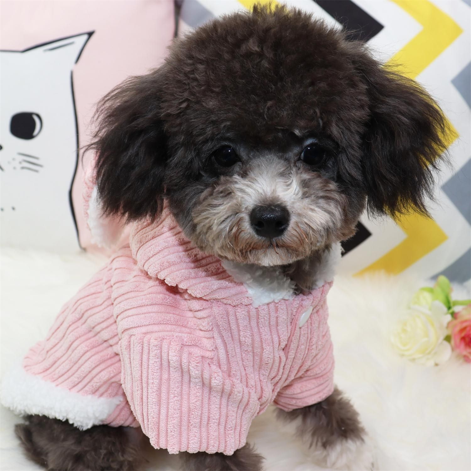 Pet Coat Rabbit Ear Cotton Qichong Small Dog Darling Rabbit Pink XL view 6