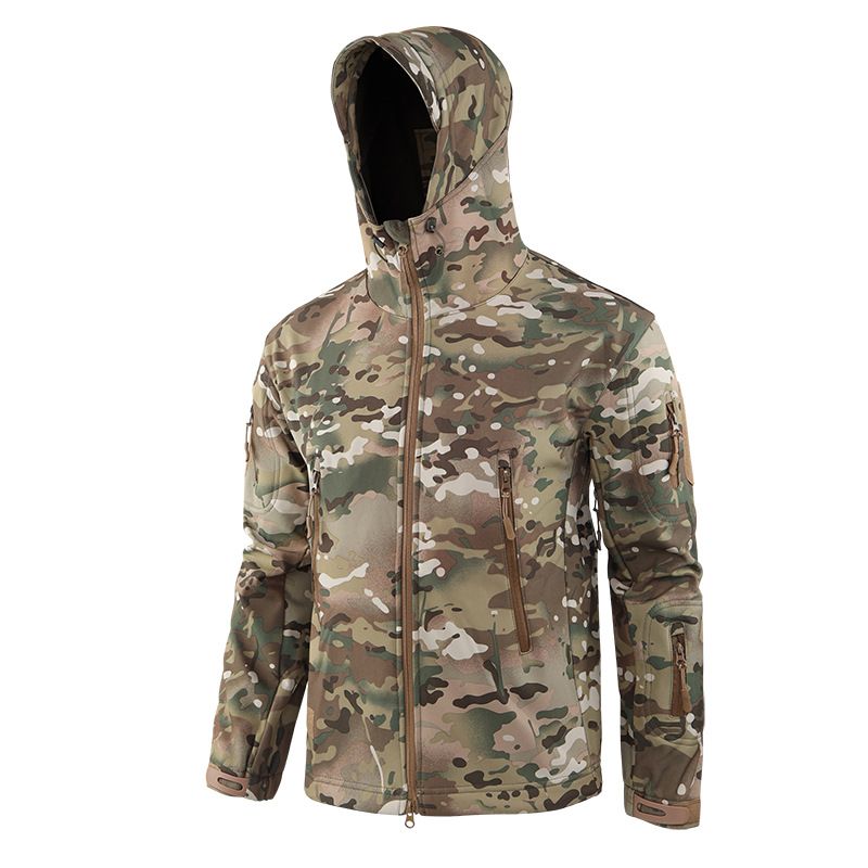 ESDY Men Softshell Jacket Outdoor Fleece Training Coat Genuine CP L