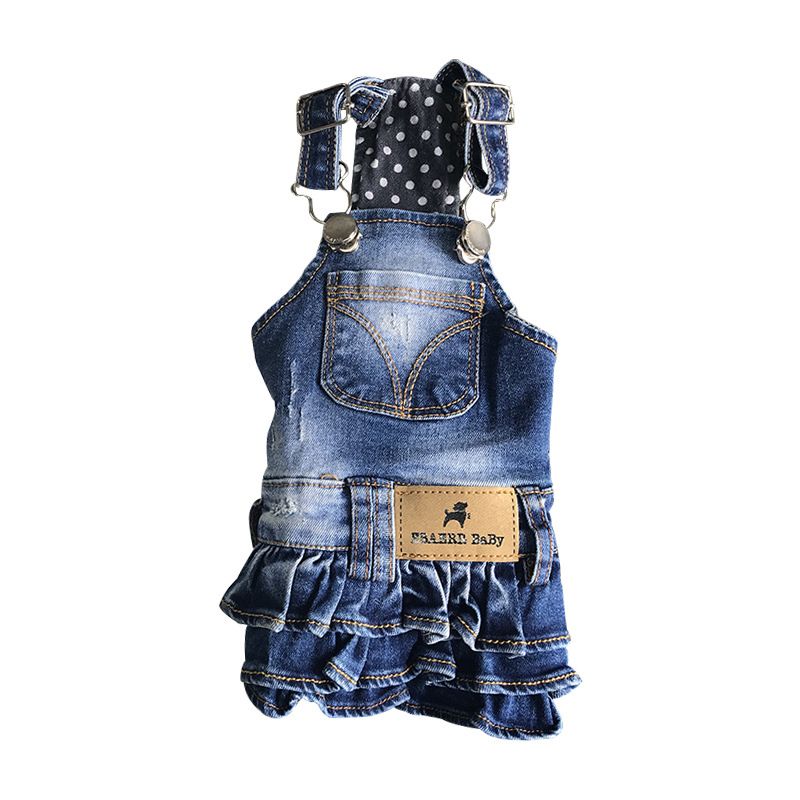 EBAERR Pet Denim Skirt Cotton Casual Style Dark blue XL Bust 45 Length 34 view 4