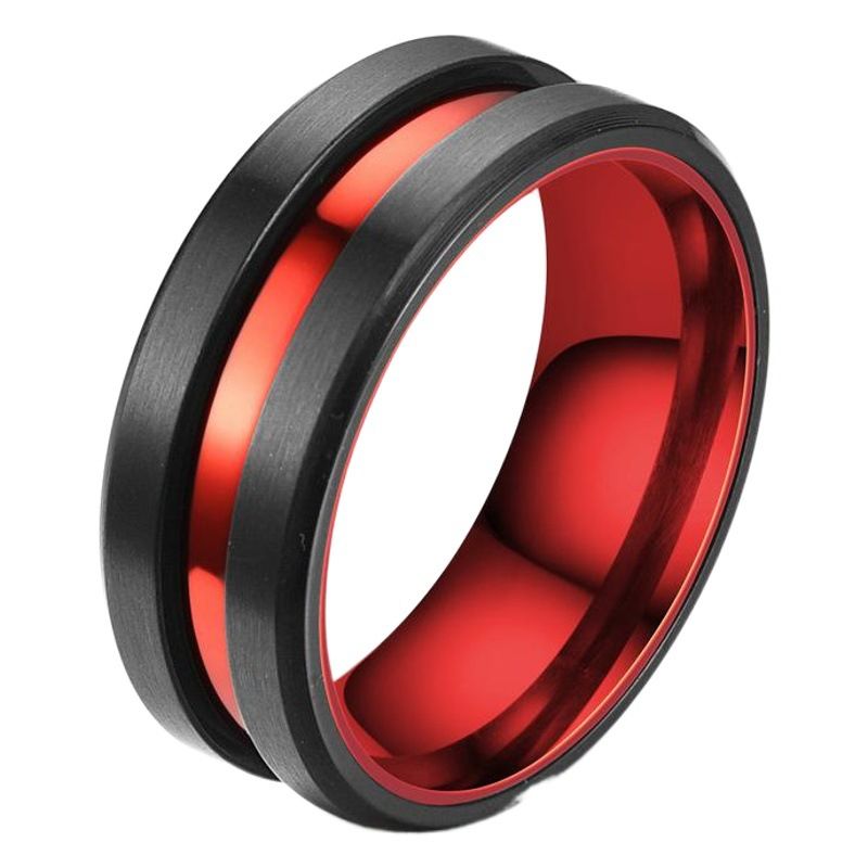 Tengsure Stainless Steel Ring Red Black 8mm 8mm red between Black No. 10 view 2