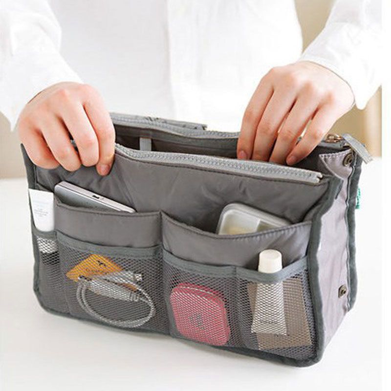 Craftsman Double Zipper Makeup Bag Oxford Cloth Sky Blue view 5