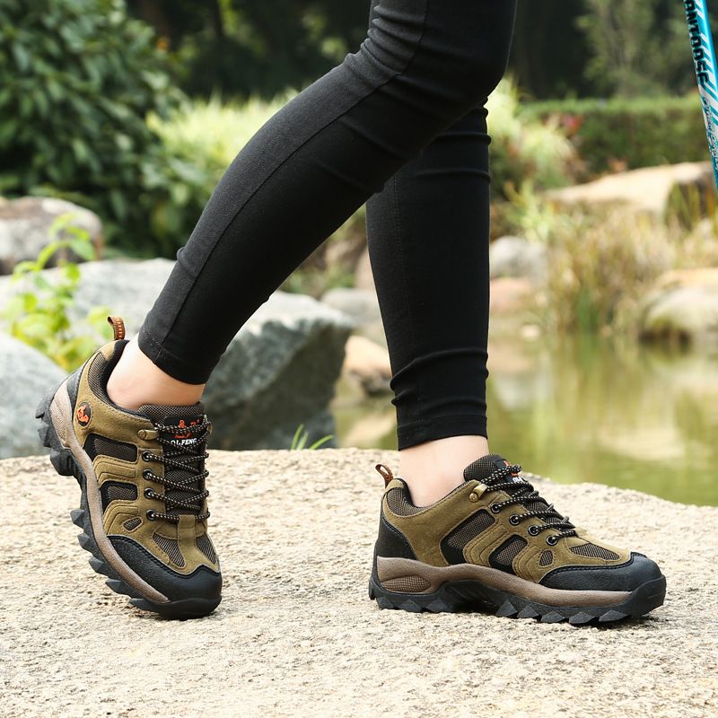 Qifeng Men Women Hiking Shoes Outdoor Sneakers Grey sapphire blue with cotton 39 view 4