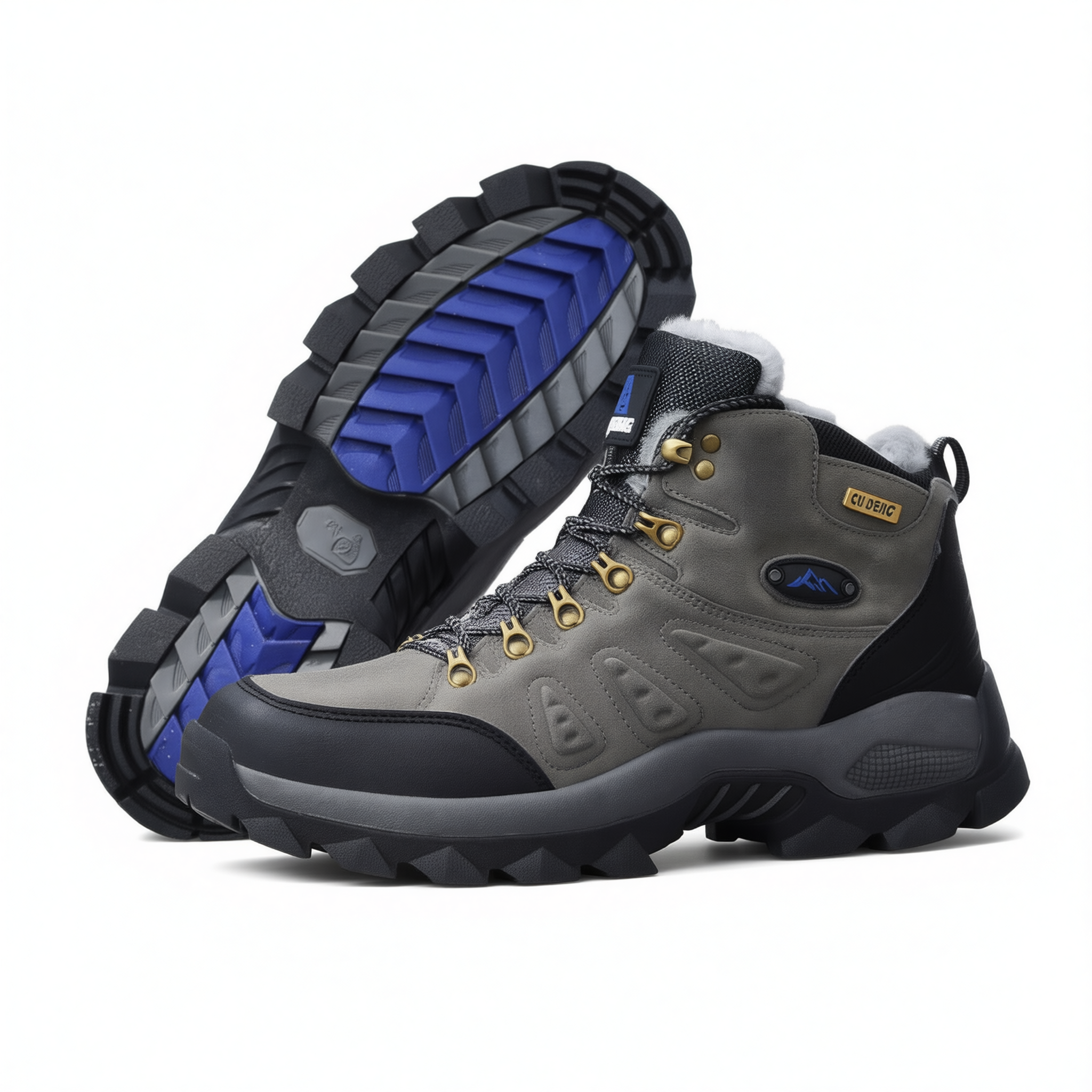 QIFENG Winter High-top Snow Boots Cotton Warm Leather gray cotton shoes 42 view 4