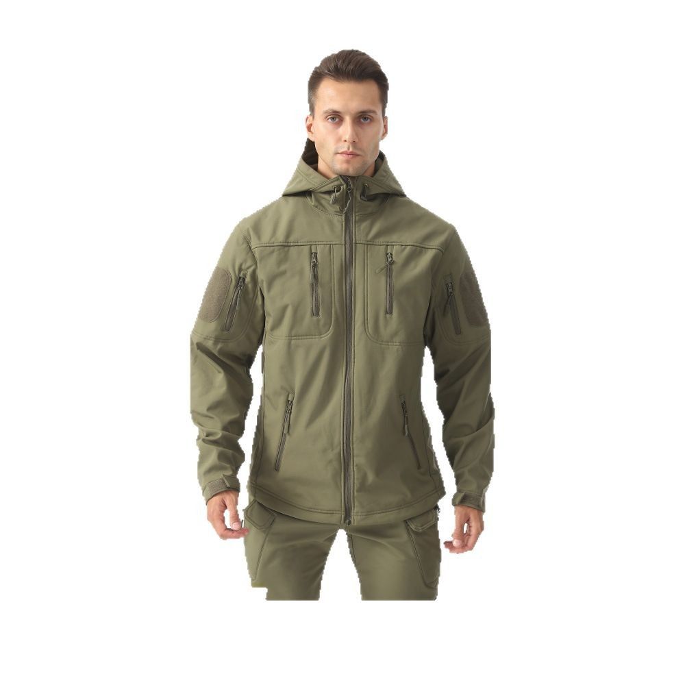 ESDY Men Soft Shell Windproof Jacket Outdoor Black L view 5