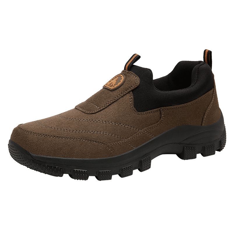 Men Slip On Hiking Shoes Waterproof Low Top Brown 42 view 5