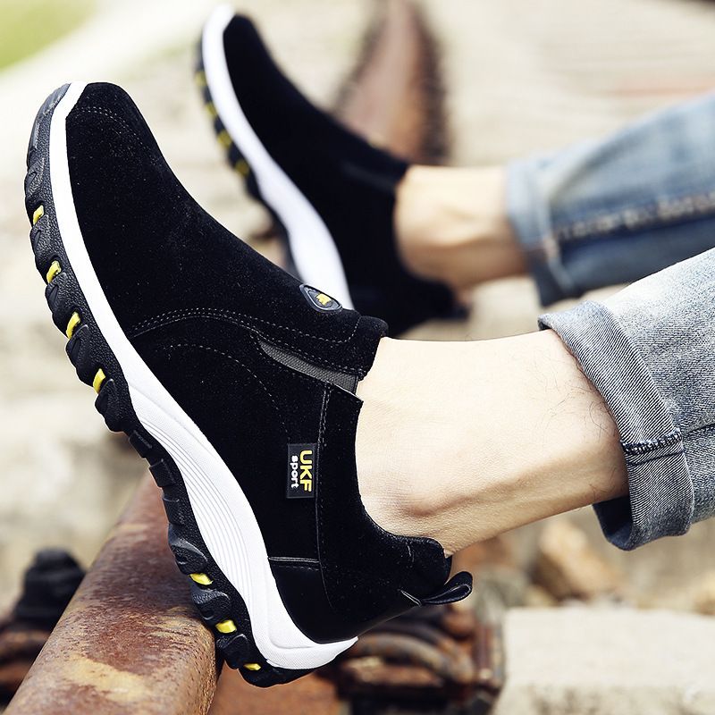 New Code Men Hiking Shoes Rubber Sole Low Top Yellow 44 — image 1