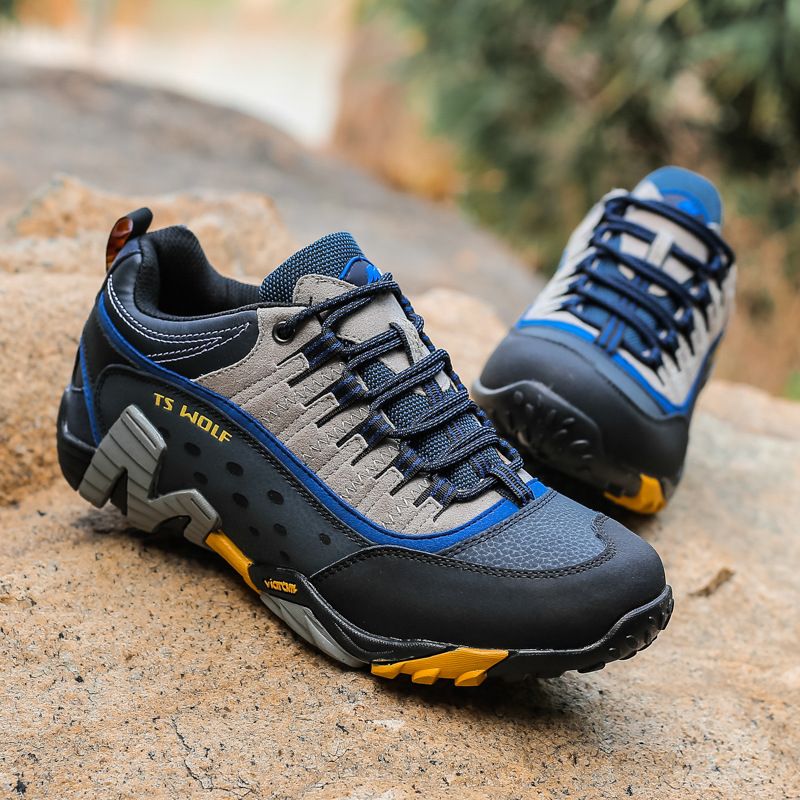 Lefectic Hiking Shoes Genuine Leather Waterproof. Dark gray Orange 44 view 3