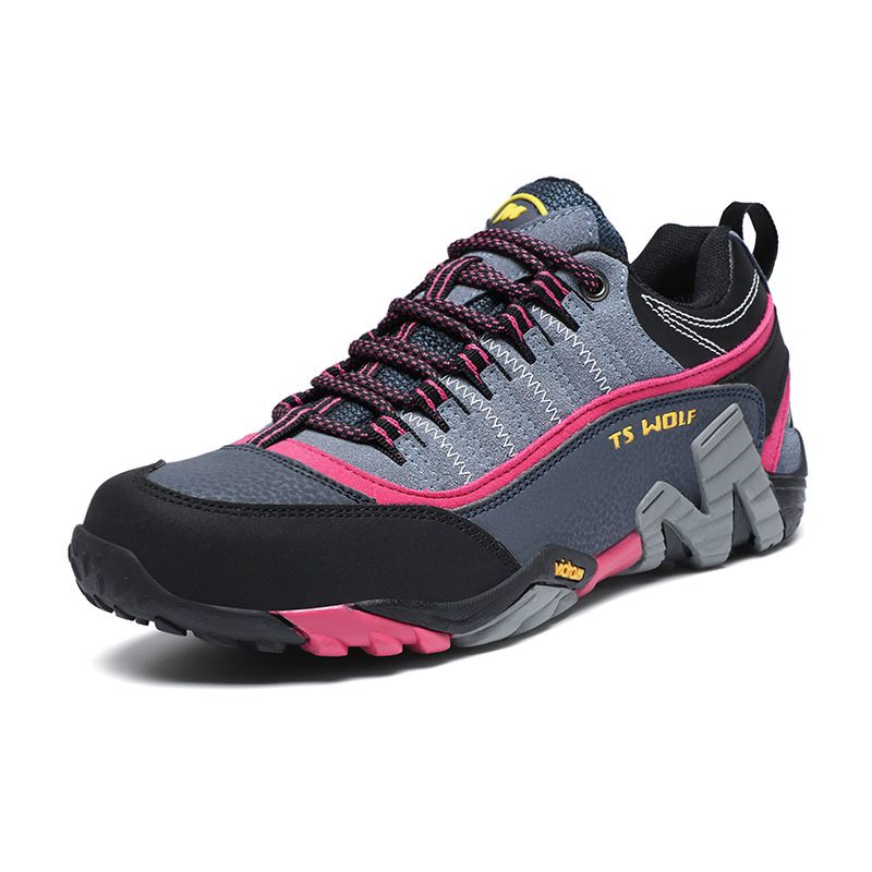 Lefectic Hiking Shoes Genuine Leather Waterproof. Dark Blue Rose Red 39 — image 1