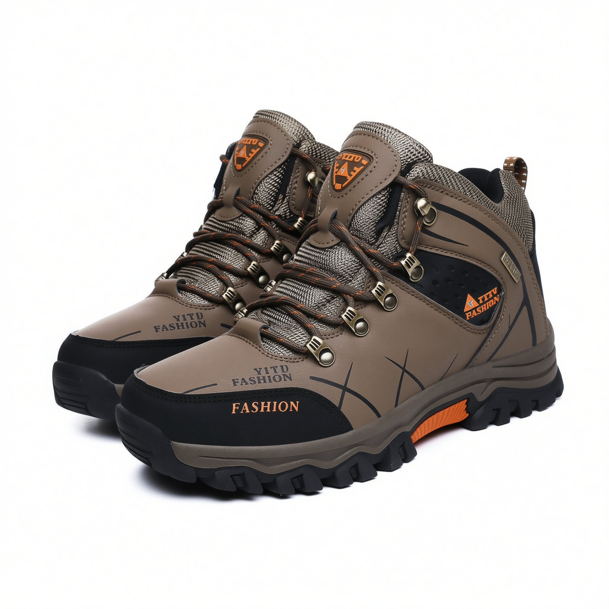 Men High Top Hiking Shoes Winter Warm Size 47 8528 khaki 41