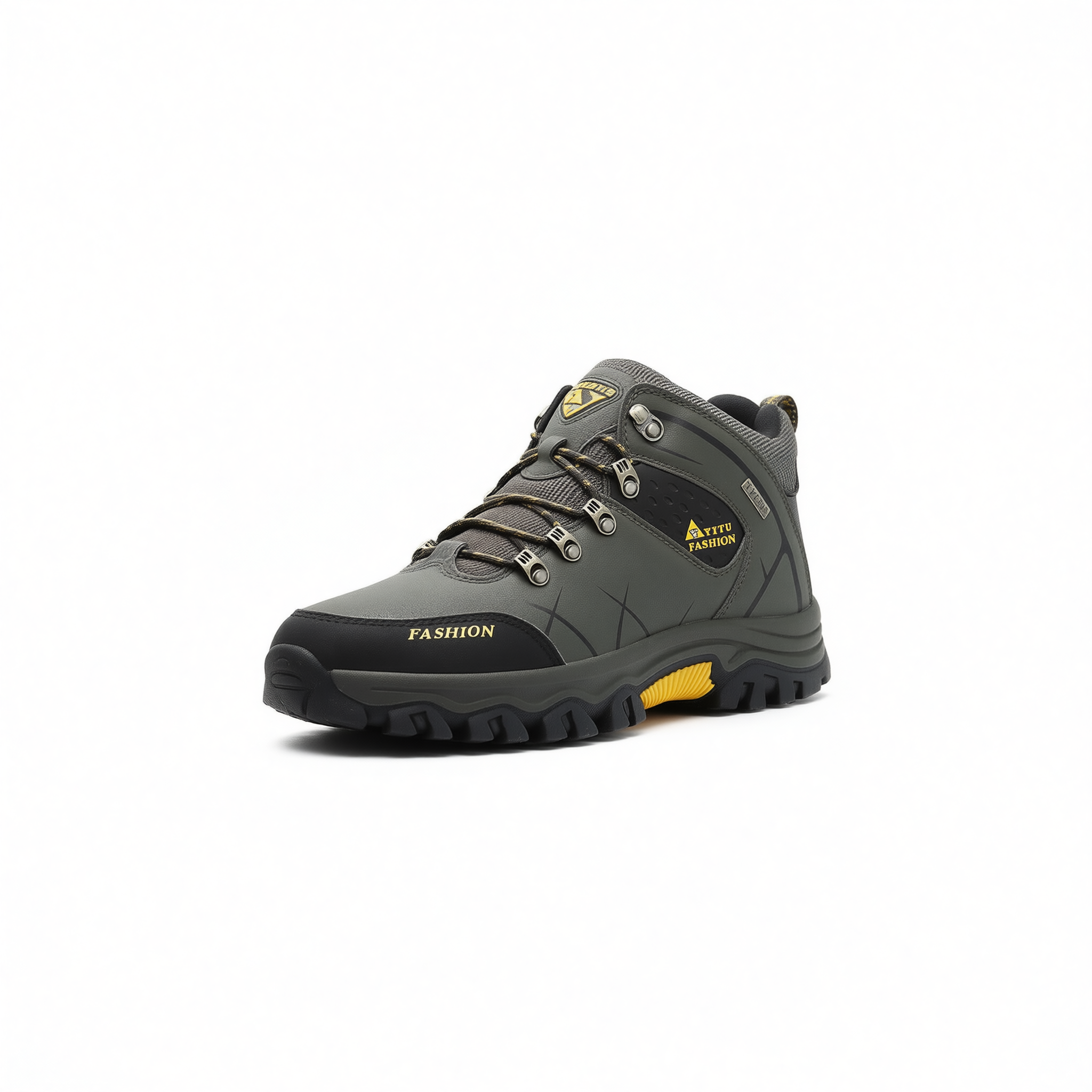 Men High Top Hiking Shoes Winter Warm Size 47 8528 khaki view 3