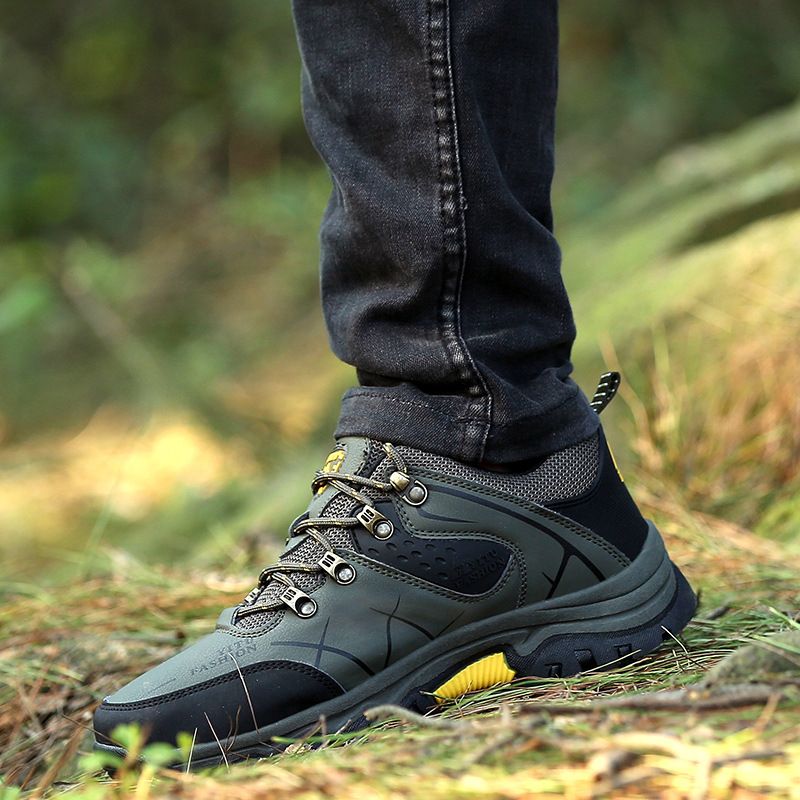 QIFENG Men Hiking Shoes Outdoor Trekking Sneakers Khaki 42 view 5