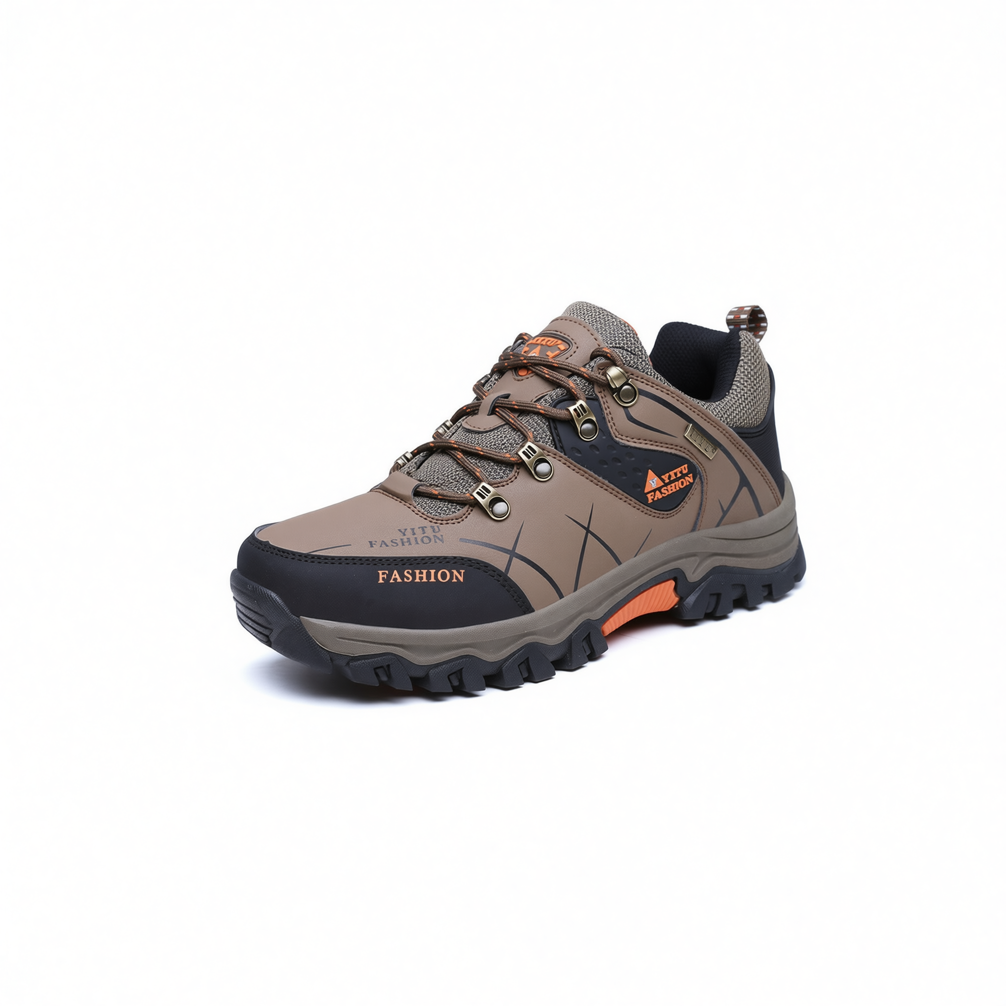 QIFENG Men Hiking Shoes Outdoor Trekking Sneakers Khaki 46