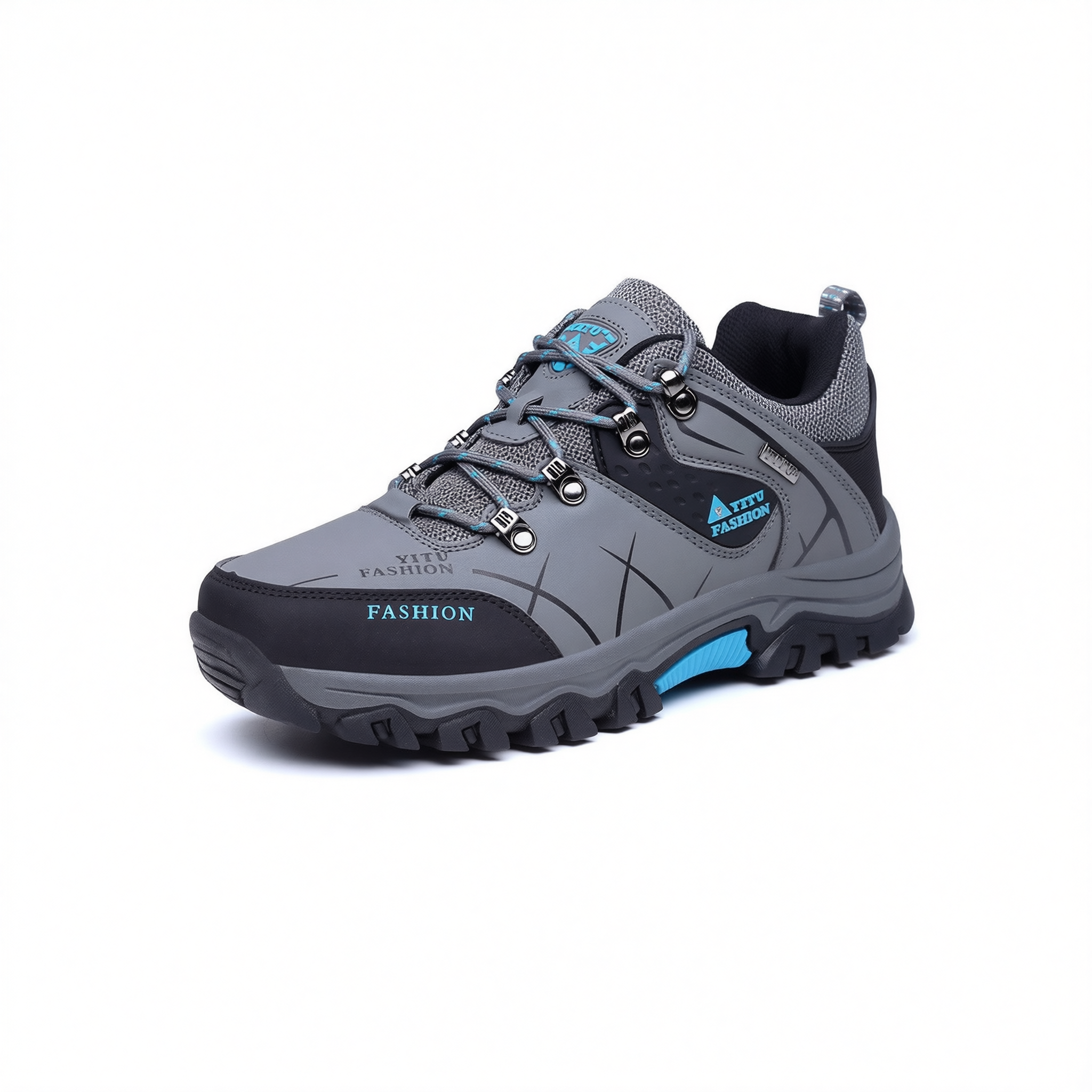 QIFENG Men Hiking Shoes Outdoor Trekking Sneakers Khaki 47 view 2