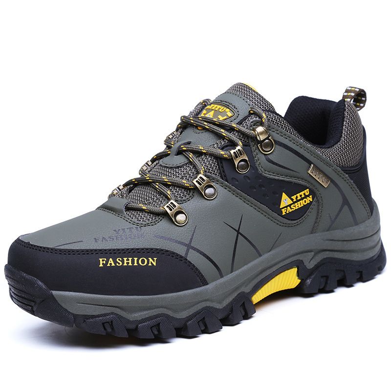 QIFENG Men Hiking Shoes Outdoor Trekking Sneakers Army Green 45