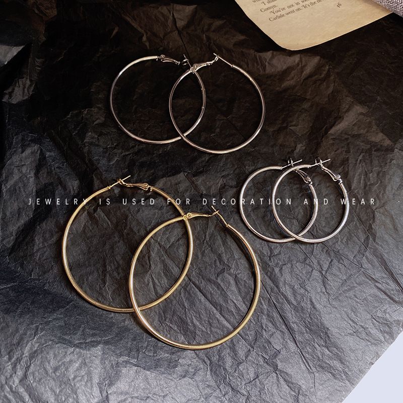 Mori Wai Metal Earrings Geometry Circle 925 Silver E2455 gold 3cm view 4