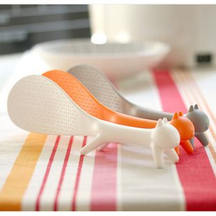 Squirrel Rice Spoon PP Non Stick Kitchen Utensil 21CM White 21*5.7CM view 2