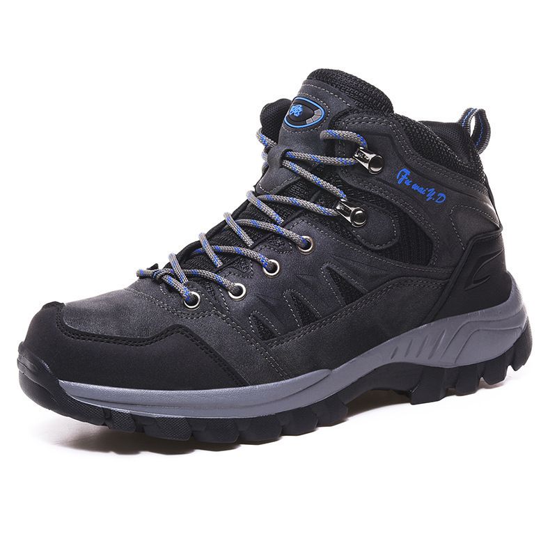 Men Hiking Shoes Minsi Xiusi Mid Top Anti Slip WN-9903-1 Gray 42