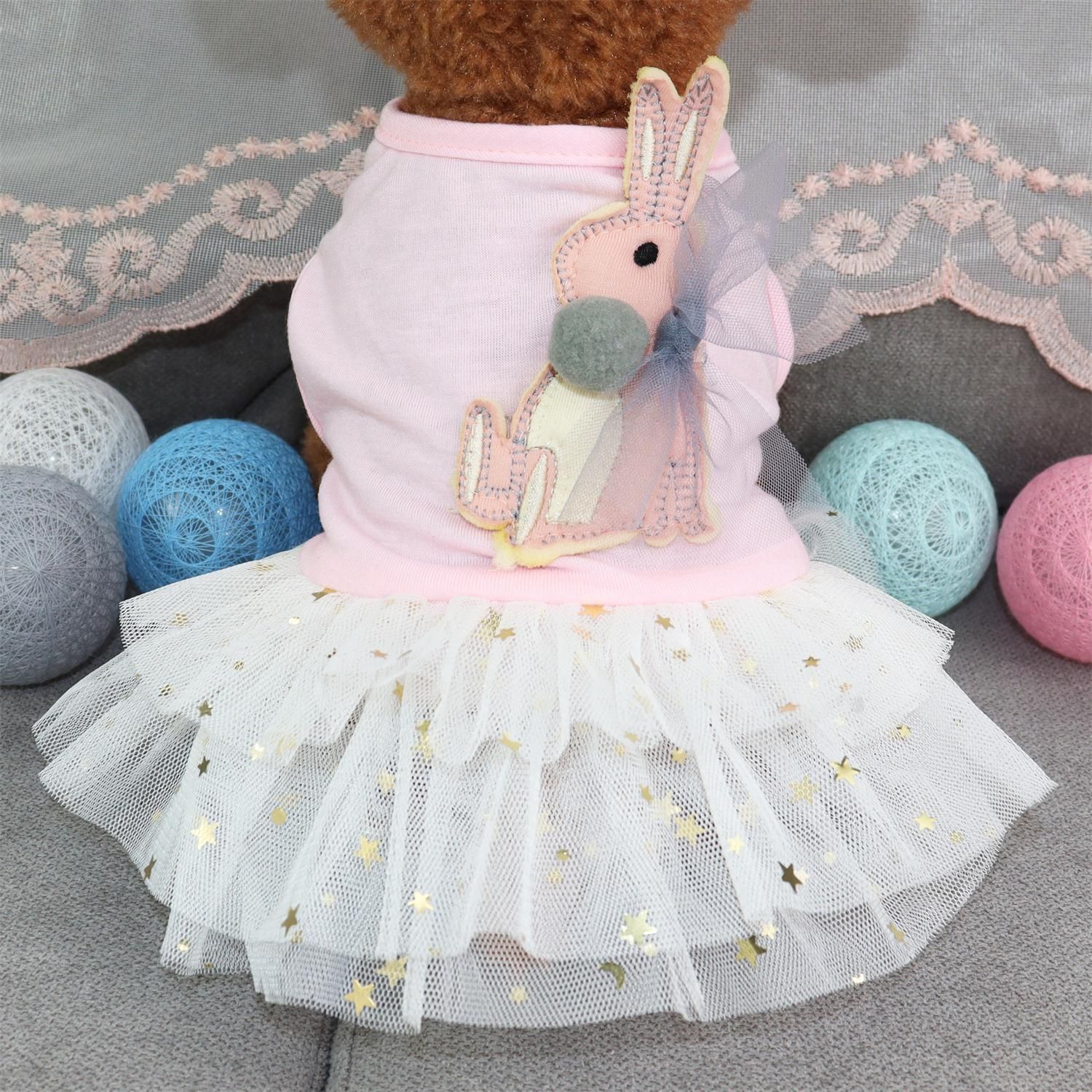 Pet Skirt Odd Pet Cloth Casual Dog Clothes Pink view 5